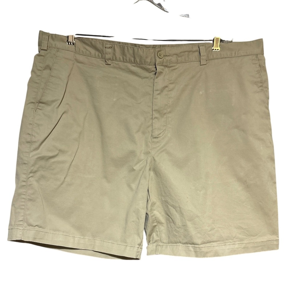 Fish Hippie Shorts Men 42 Drift Khaki Chino Cotton Casual Flat Front EUC 3183